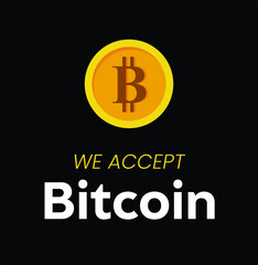 Bitcoin accept here cryptocurrency banner
