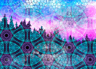 background with circles, abstraction, texture, grunge, art, wallpaper, stained glass, bright, illustration, paint, design, old, background, sky, retro, paternal, stained glass, mazayka, abstraction, m