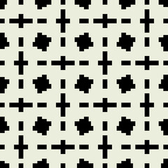 Simple shapes pattern. Vector pixels ornament.
