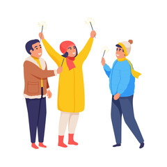 Fototapeta premium Celebrating People Illustration