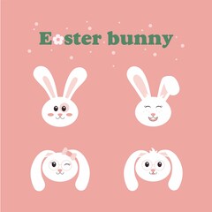 happy easter bunny set