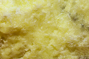Surface of native sulfur crystals