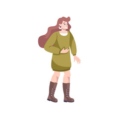 Flat Pregnant Woman Icon