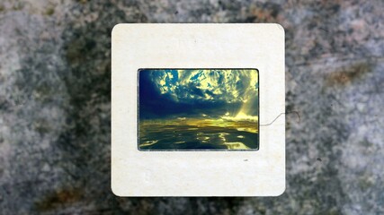 Stormy Clouds Over the Ocean on vintage slide film