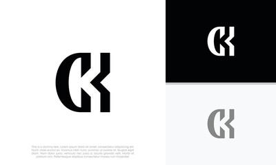 Initials CK. C&K logo design. Initial Letter Logo.	
