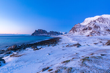Utakleiv Strand auf den Lofoten, Norwegen