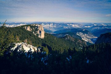 mountains in the morning