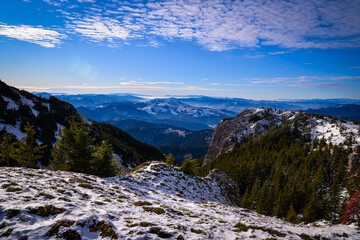 snow covered mountains