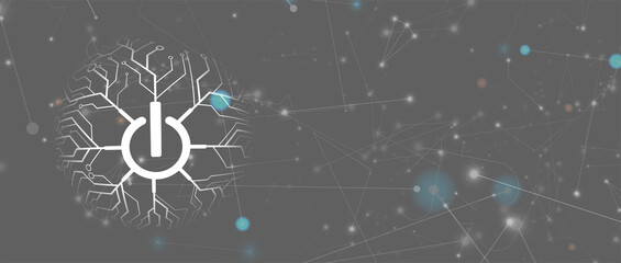 Abstract Artificial intelligence. Cloud computing. Machine learning. Technology web background. Virtual concept