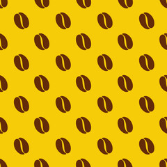 Coffee beans flat design seamless pattern.
