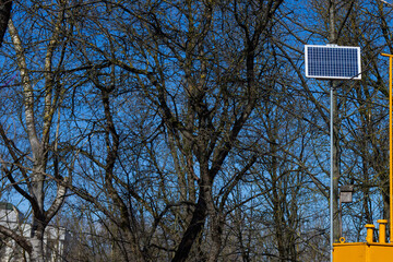 a small solar panel powers the measuring instruments in the gas system