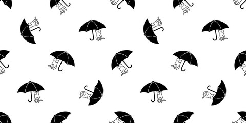 Obraz na płótnie Canvas cat seamless pattern kitten umbrella calico vector pet cartoon sleeping scarf isolated animal repeat background tile wallpaper illustration doodle design