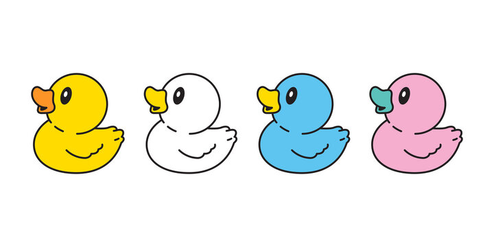 duck vector icon rubber duck logo bathroom shower bird chicken cartoon character symbol doodle illustration design