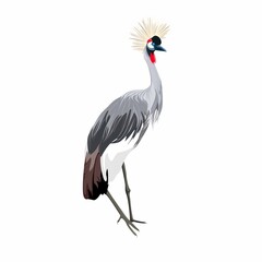 Japanese crane bird isolate on a white background.