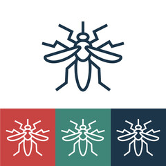 Linear vector icon with mosquito