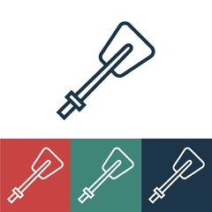 Linear vector icon with oar