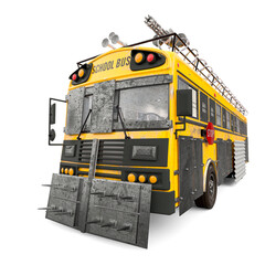 zombie bus in white background cool view © DM7