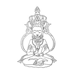 Vector illustration of Buddha, meditation and yoga