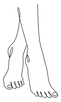 recommend clip art: Silhouettes of human legs, foot in modern one line style. Continuous line drawing, aesthetic outline for home decor, posters, wall art, stickers, logo. Vector illustration.