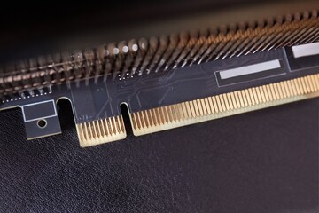 PCI express connector standard on a graphics card