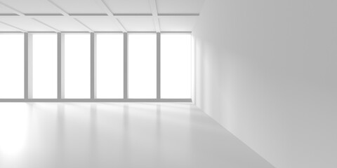 Illuminated corridor interior design. Empty Room Interior Background