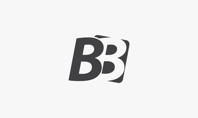 B or BB logo design vector. isolated on white background.