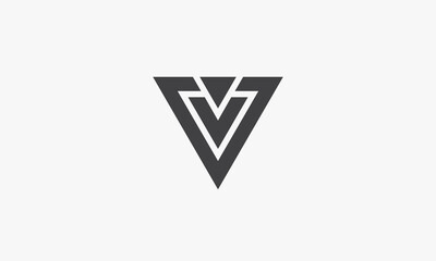 triangle V letter logo concept isolated on white background.