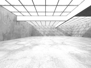 Abstract architecture background. Empty rough concrete interior