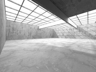 Abstract architecture background. Empty rough concrete interior
