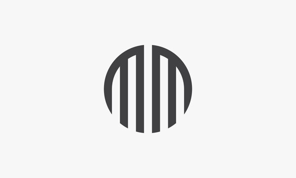 circle MM letter logo concept isolated on white background.