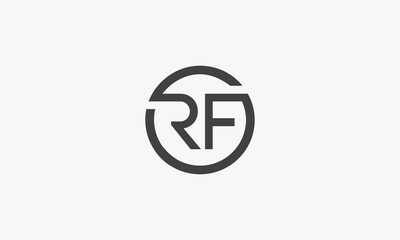 RF circle letter logo concept isolated on white background.