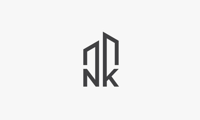 building NK logo letter. isolated on white background.