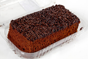 Chocolate cake with chocolate sprinkles