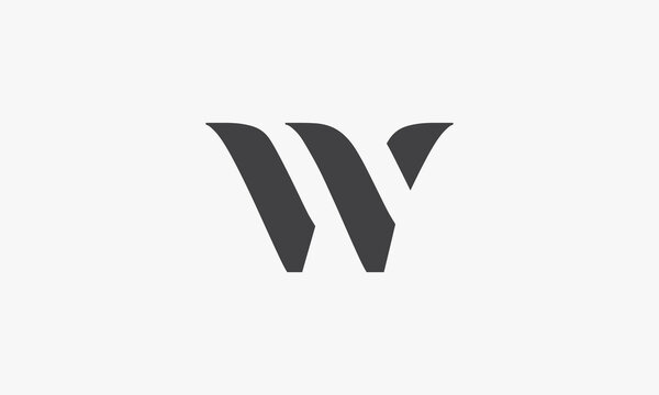 W elegant logo. isolated on white background.