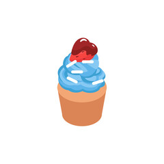 Cupcake Isometric Illustration