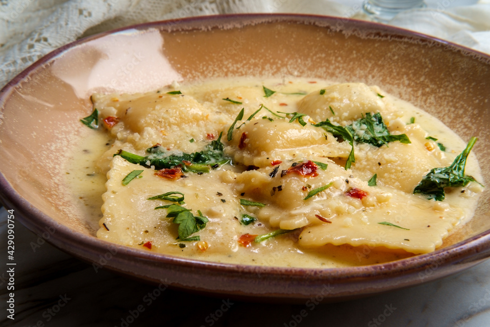 Wall mural tuscan creamy cheese ravioli