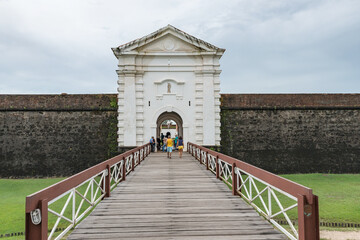 Portão de acesso à Fortaleza de São José em Macapá inaugurada em 1782, Amapá, Brasil,  
