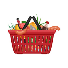 Supermarket Basket Shopping Composition