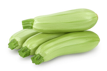zucchini or marrow isolated on white background with clipping path and full depth of field