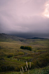 landscape of Copina cordoba argentina in mountain in autumn with cloudy sky