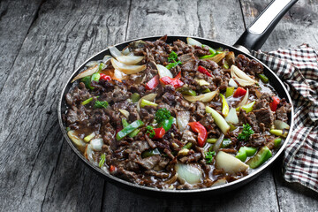 Beef stew with paprika and onion asian style
