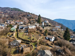 Fototapeta na wymiar Aerial view of Village of Kosovo, Bulgaria