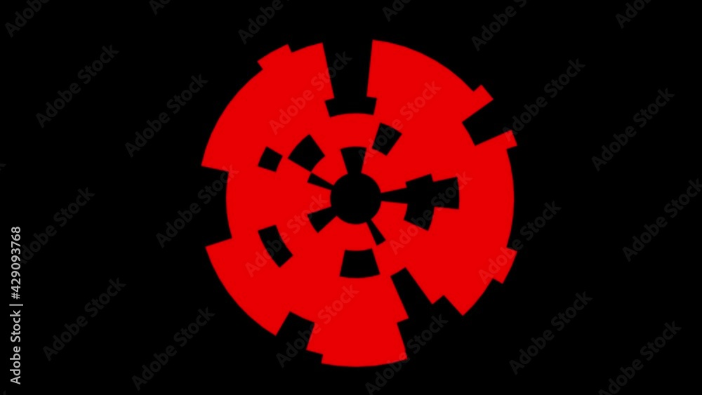 Poster rotating circular rendering animation in cyberpunk style. loops completely. video footage for editin