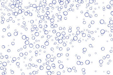 Fototapeta premium Blue air Bubbles, oxygen, champagne crystal clear isolated on white background modern design. Vector illustration of EPS 10.