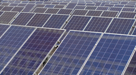 Solar panels. Environmentally friendly source of energy. Home power generation station.