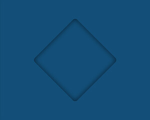 Realistic square empty picture frame. Blank colour picture frame mockup template isolated on colour background. Vector illustration. Square papercut effect