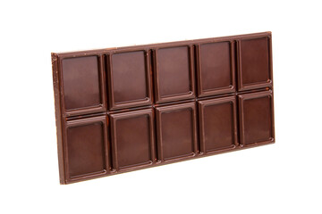 Dark chocolate bar isolated on the white background