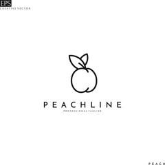 Peach logo template. Line style