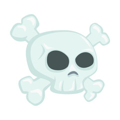 Skull Bones Emoji Icon Illustration. Toxic Vector Symbol Emoticon Design Doodle Vector.