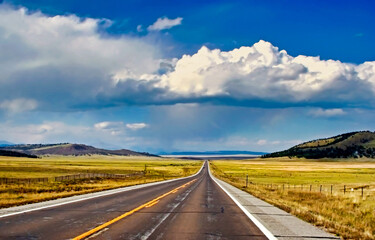 U.S. Highway 285 runs straight as an arrow through Park County Colorado